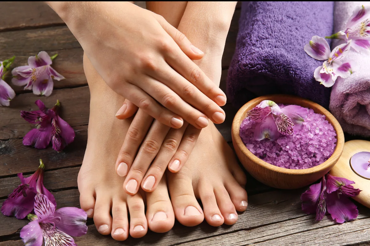 Spa pedicure at salon
